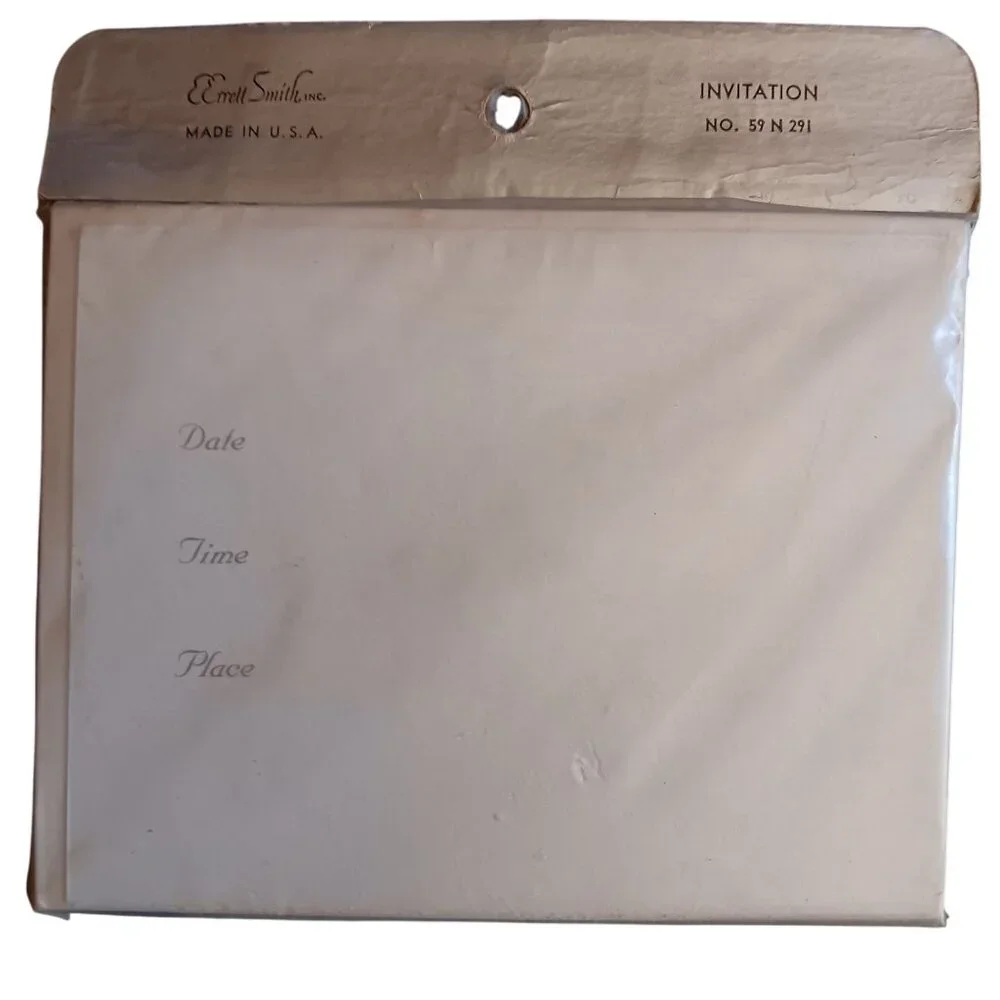 Vintage Thermo-Glo Barbecue Party Invitations 1960's 12 Cards Envelopes NEW DS